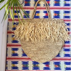 Fringe Raffia Tote Beach Purse